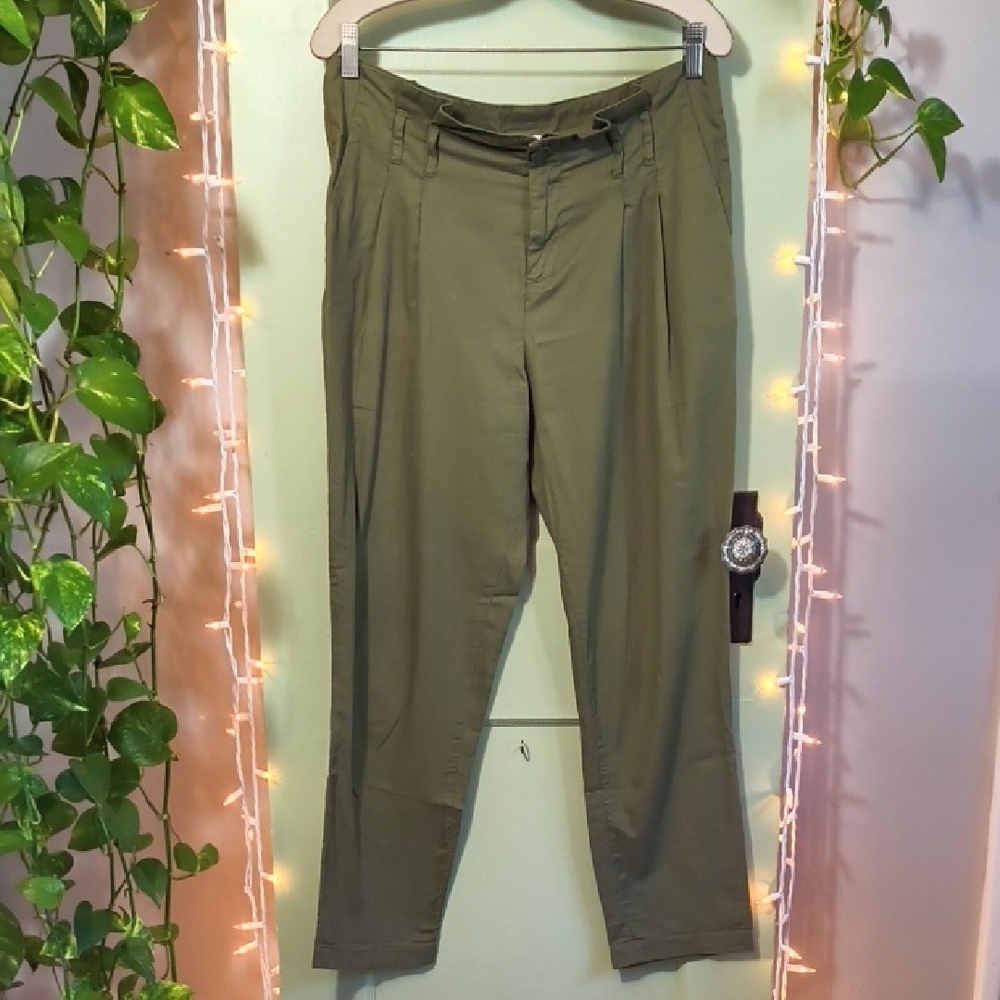 Women's Cooperative Olive Green Paperbag Pants 8